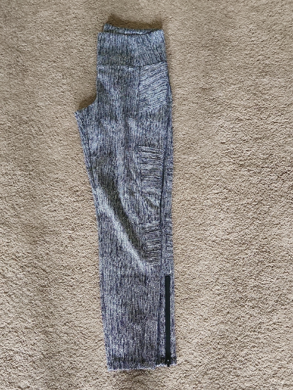 Athleta Delancey textured Moto tights Black and White Patterned Tights